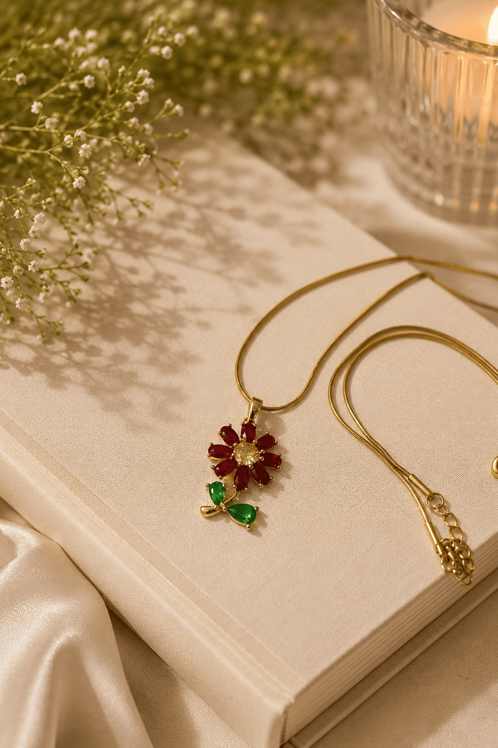Crystal stone Daisy flower (Anti-tarnish )