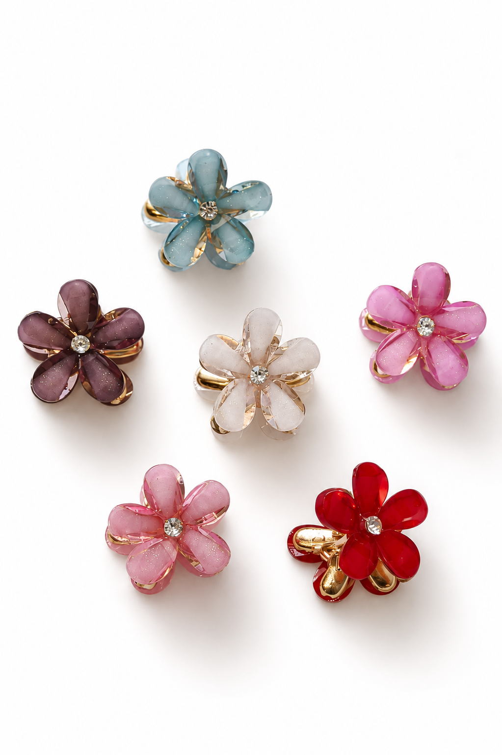 Small daisy flower clip in Metal