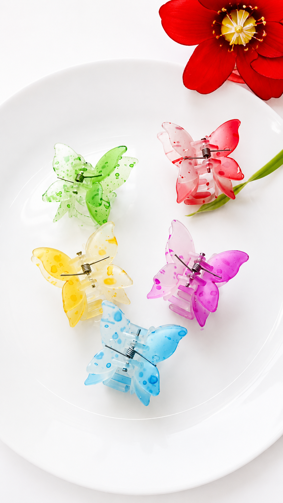 Mat look butterfly design with dot pattern